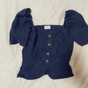 Aritzia Blue pleplum top